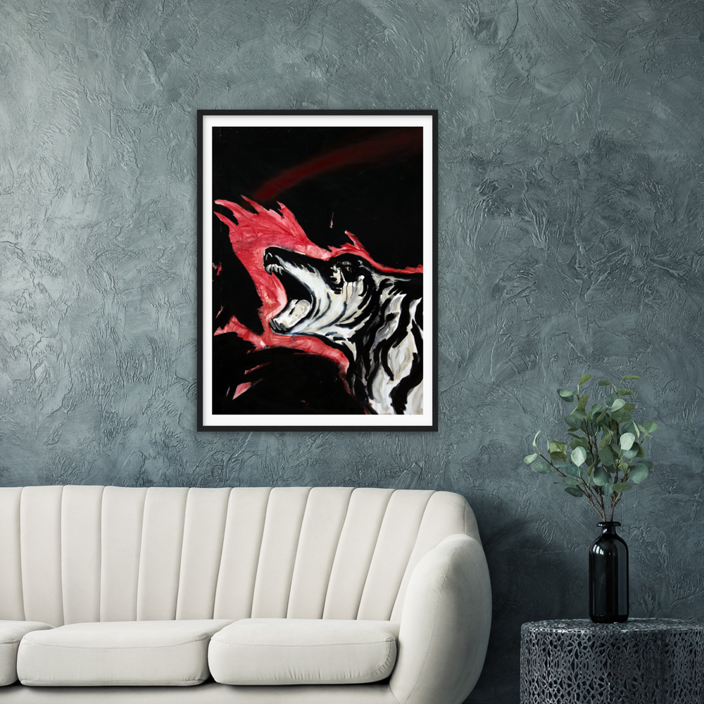 Untitled (Laughing Dog, Flames)