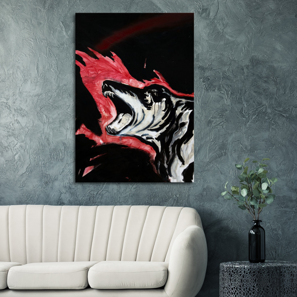 Untitled (Laughing Dog, Flames)