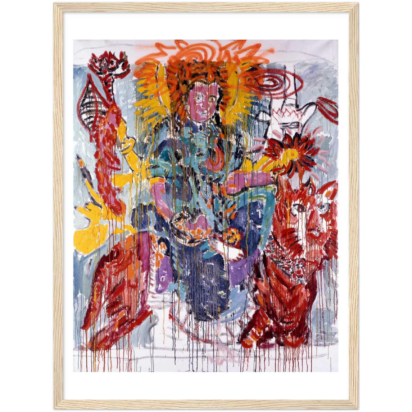 Untitled (Blue Durga with Weapons and Implements)