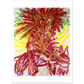 Untitled (Durga, Red Crown, Yellow Background)