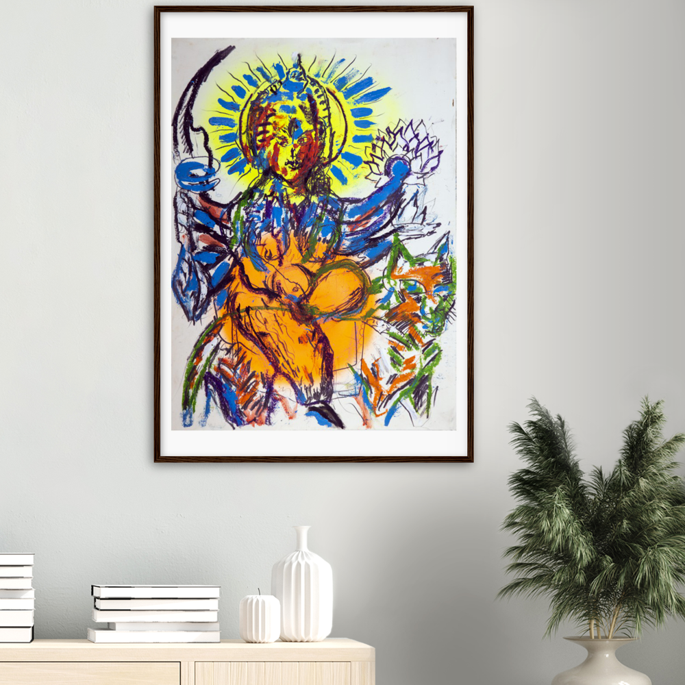 Untitled (Radiant Blue  Durga, Orange Tiger)