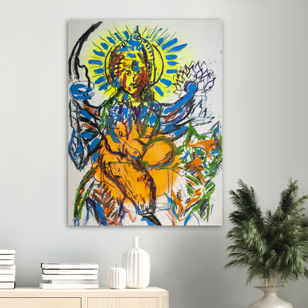 Untitled (Radiant Blue Durga, Orange Tiger)