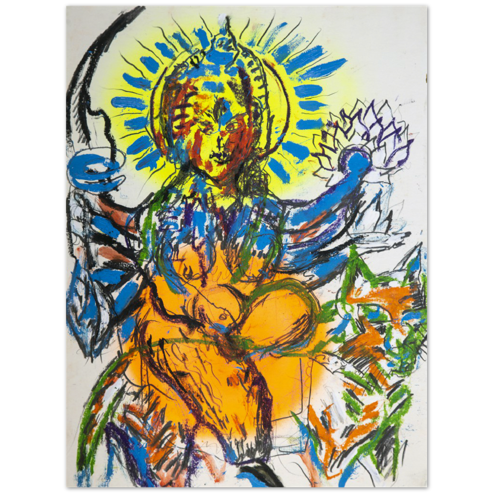 Untitled (Radiant Blue Durga, Orange Tiger)