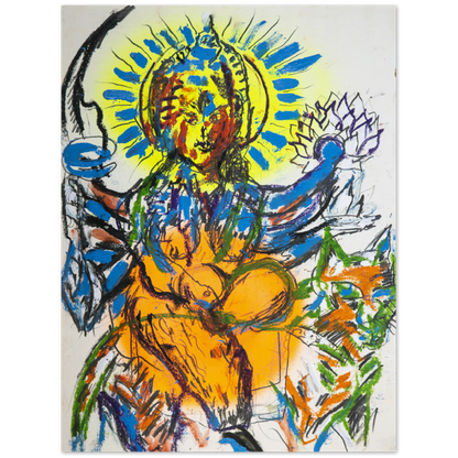 Untitled (Radiant Blue Durga, Orange Tiger)